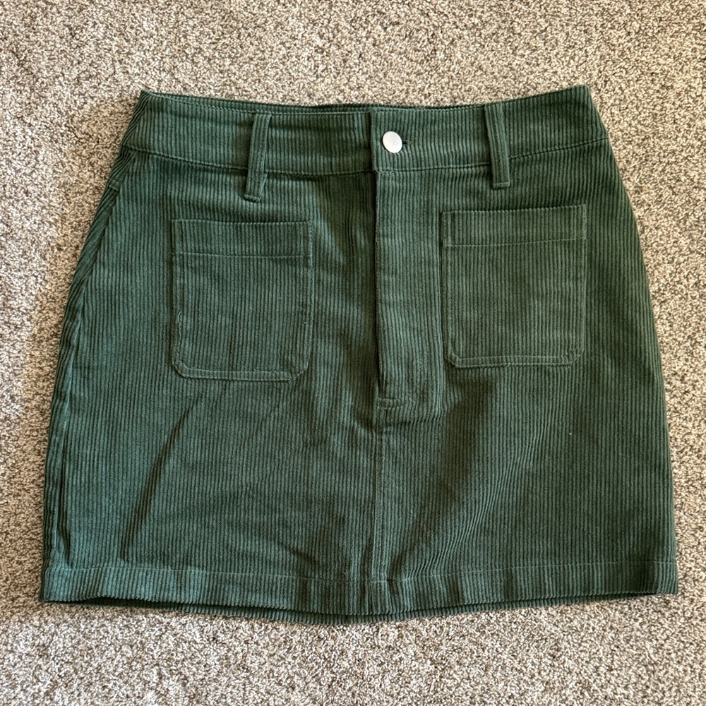 Altar'd State Forest Green Corduroy Skirt